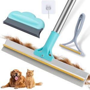 Pet Hair Removal Broom and Scraper Set